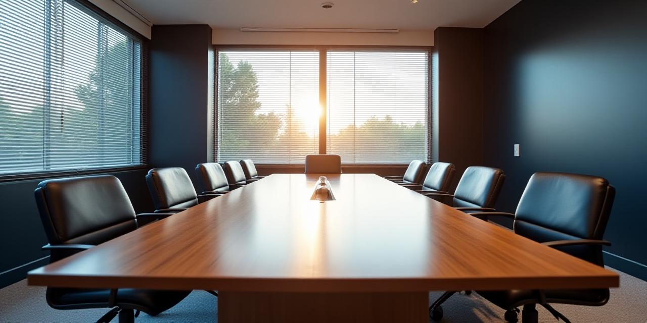 A calm meeting room representing a peaceful mediation session